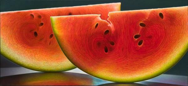 peintures photoréalistes de fruits