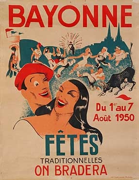 affiche-des-fetes-de-Bayonne-en-1950