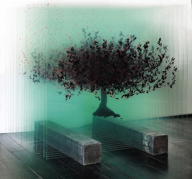 Des arbres tridimensionnels en verre