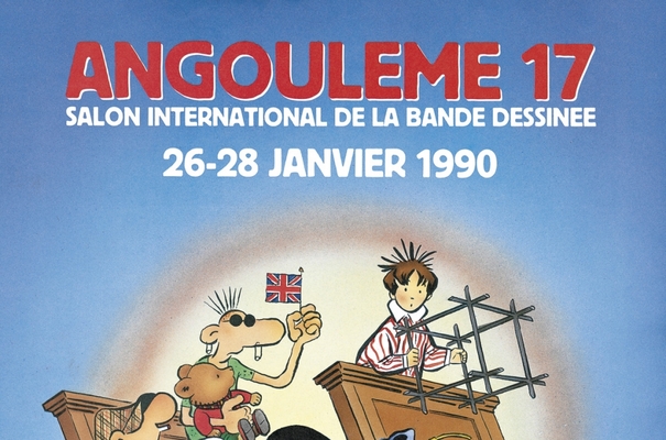 Affiche-Salon-bande-dessinee-angoulemes-1990-Rene-Petillon-